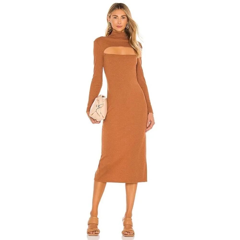 NBD Tahoe Midi Dress In Orange size XS